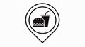 Vector isolated Food Restaurant Icon, with burger and beverage Royalty Free Stock Photo