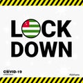 Coronavirus Abkhazia Lock DOwn Typography with country flag