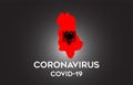 CoronaVirus in Albania and Country flag inside Country border Map Vector Design