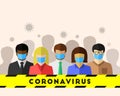 Coronavirus as epidemic concept with diverse group of people