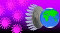 Coronavirus attack VS Planet Earth defense 3D illustration