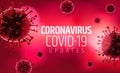 Coronavirus attention background. Microscopic bacterium covid-19. World global pandemic. Vector illustration EPS10.