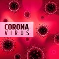 Coronavirus attention background. Microscopic bacterium covid-19. World global pandemic. Vector illustration EPS10.