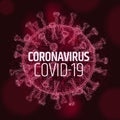 Coronavirus attention background. Microscopic bacterium covid-19. World global pandemic. Vector illustration EPS10.