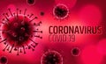 Coronavirus attention background. Microscopic bacterium covid-19. World global pandemic. Vector illustration EPS10.