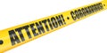 Coronavirus Attention warning tape