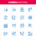 Coronavirus Awareness icon 16 Blue icons. icon included diet, protection, building, virus, cleaning