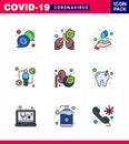 Coronavirus Awareness icon 9 Filled Line Flat Color icons. icon included disease, intect, hands care, human, coronavirus