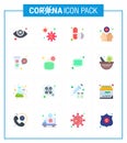 Coronavirus Awareness icon 16 Flat Color icons. icon included fuild, bacteria, pills, infect, disease