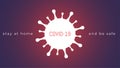Coronavirus Bacteria Cell Icon Stay at home and be safe Concept. Royalty Free Stock Photo