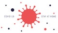 Coronavirus Bacteria Cell Icon Stay at home Concept. Web Banner COVID-19.
