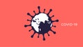 Coronavirus Bacteria Cell Icon Word Pandemia Concept.