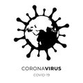 Coronavirus Bacteria Cell Icon Worl Pandemia Concept Isolated Vector Icon
