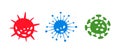 Coronavirus bacteria icons. Covid circle cell symbol flat abstract style, virus infection sign. Vector illustration Royalty Free Stock Photo