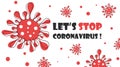 Coronavirus bacteria, 2019-nCoV. Covid-2019. No infection and stop virus concept banner. Biohazard vector illustration.