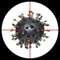 coronavirus being aimed at as the target conept of killing coronavirus