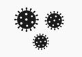 Coronavirus black shape icons