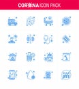 CORONAVIRUS 16 Blue Icon set on the theme of Corona epidemic contains icons such as consultation, virus, strature, covid, blood