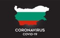 CoronaVirus in Bulgaria and Country flag inside Country border Map Vector Design