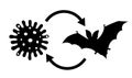 Coronavirus came from bats vector illustration