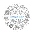 Coronavirus in Canada vector round concept line illustration Royalty Free Stock Photo