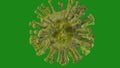 Coronavirus cell. Covid-19 on chromakey background. 3D render. Royalty Free Stock Photo