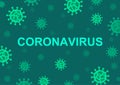 Coronavirus cell green background, Covid-19 outbreak, Pandemic medical health risk, Virology epidemiology concept