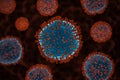 Coronavirus cell inside human body. Royalty Free Stock Photo