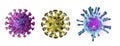 Coronavirus cells or bacteria molecule. Virus Covid-19. Virus isolated on white Royalty Free Stock Photo