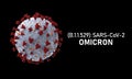 Coronavirus cells or bacteria molecule. Virus Covid-19 omicron isolated on white. Close-up of flu, view of virus under a Royalty Free Stock Photo