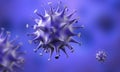 3d coronavirus cells close up background.