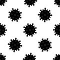 Coronavirus cells seamless pattern background, covid-19 pandemic. Vector illustration