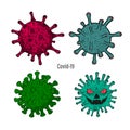 Coronavirus character vector illustration for disease covid-19