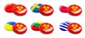 Coronavirus China, Greece, Poland, Ukraine ,Sweden, Lithuania on a white background 3D illustration