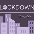 Coronavirus city scape lockdown on grey backdrop