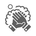 Coronavirus, clean, hands icon. Gray vector graphics