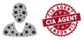Coronavirus Collage Client Icon with Grunge CIA Agent Seal