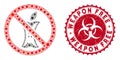 Coronavirus Collage Do Not Litter Icon with Grunge Weapon Free Stamp Royalty Free Stock Photo