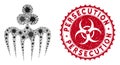 Coronavirus Collage Gambling Spectre Monster Icon with Grunge Persecution Stamp