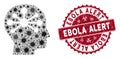 Coronavirus Collage Human Intellect Icon with Textured Ebola Alert Seal Royalty Free Stock Photo
