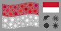 Coronavirus Collage Indonesia Flag
