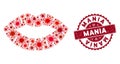 Coronavirus Collage Kiss Print Icon with Distress Mania Stamp