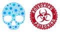 Coronavirus Collage Skull Icon with Scratched Poisoning Seal Royalty Free Stock Photo