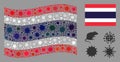 Coronavirus Collage Thailand Flag