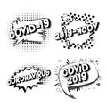 Coronavirus - Collection of vector illustrated comic book style phrases on white background