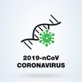 Coronavirus concept. Wuhan 2019-nCoV icon. Virus, Pandemics, Pathogens symbols. DNA symbol. Biological hazard, bio-hazard