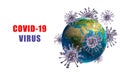 Coronavirus / Corona virus concept. Concept of fight against virus. Many Virus attack isolated on white background.