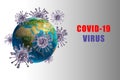 Coronavirus / Corona virus concept. Concept of fight against virus. Many Virus attack isolated on white background.