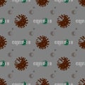Coronavirus COVID-19 cells seamless pattern vector illustration. Virus bacteria background Royalty Free Stock Photo