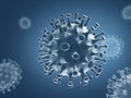 Coronavirus COVID-19, China virus, Bacteria, 3d rendering Royalty Free Stock Photo